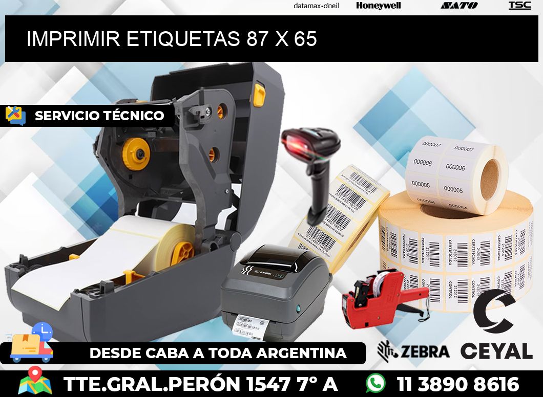 IMPRIMIR ETIQUETAS 87 x 65