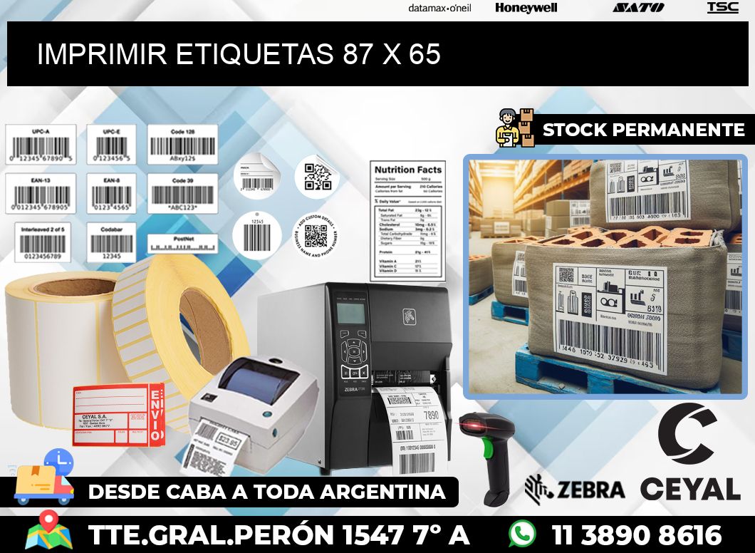 IMPRIMIR ETIQUETAS 87 x 65
