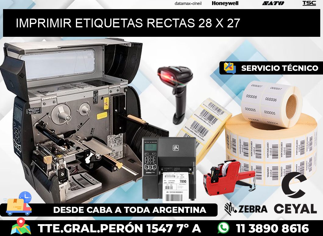 IMPRIMIR ETIQUETAS RECTAS 28 x 27