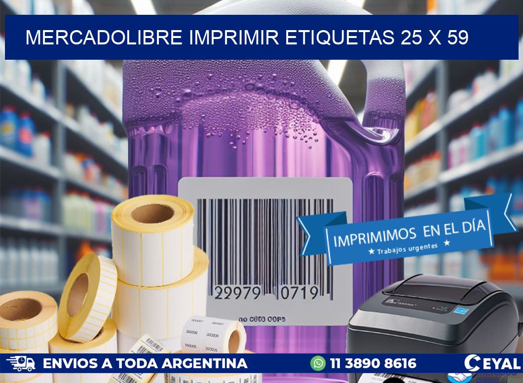 MERCADOLIBRE IMPRIMIR ETIQUETAS 25 x 59
