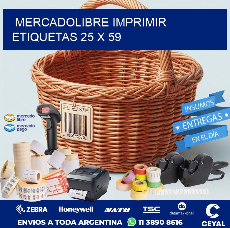 MERCADOLIBRE IMPRIMIR ETIQUETAS 25 x 59