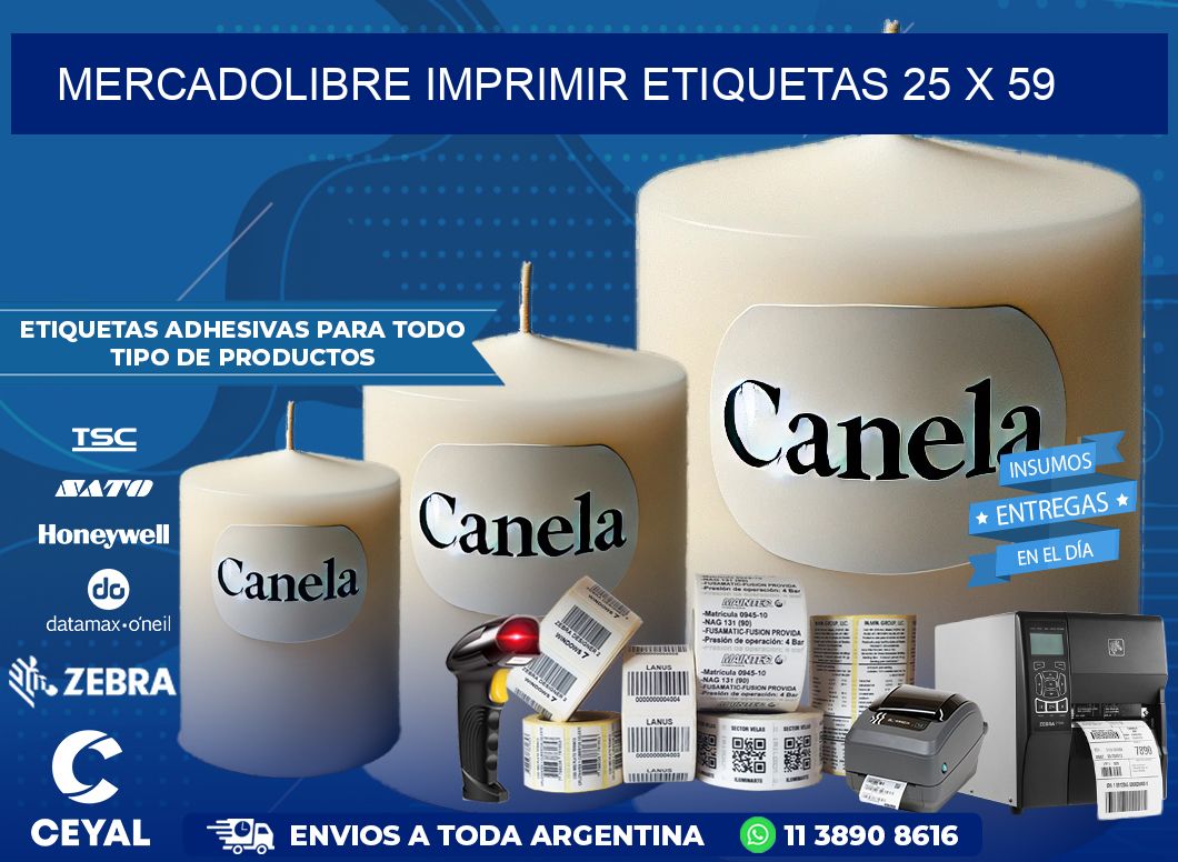 MERCADOLIBRE IMPRIMIR ETIQUETAS 25 x 59