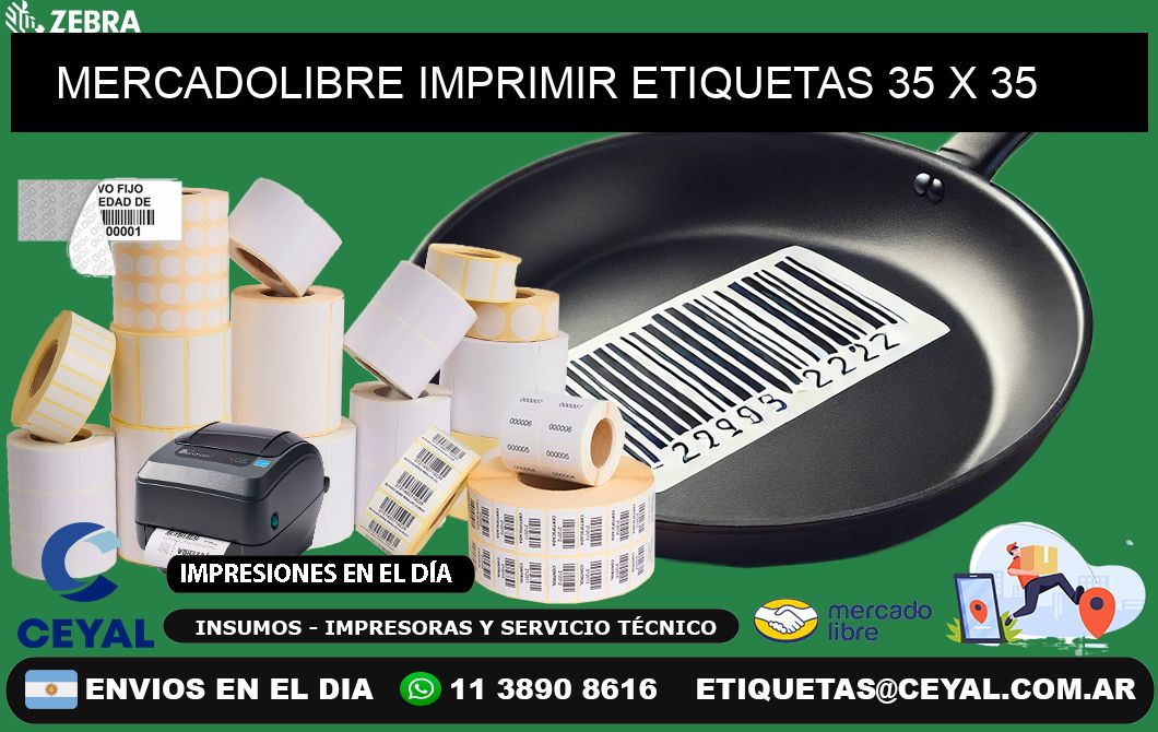 MERCADOLIBRE IMPRIMIR ETIQUETAS 35 x 35