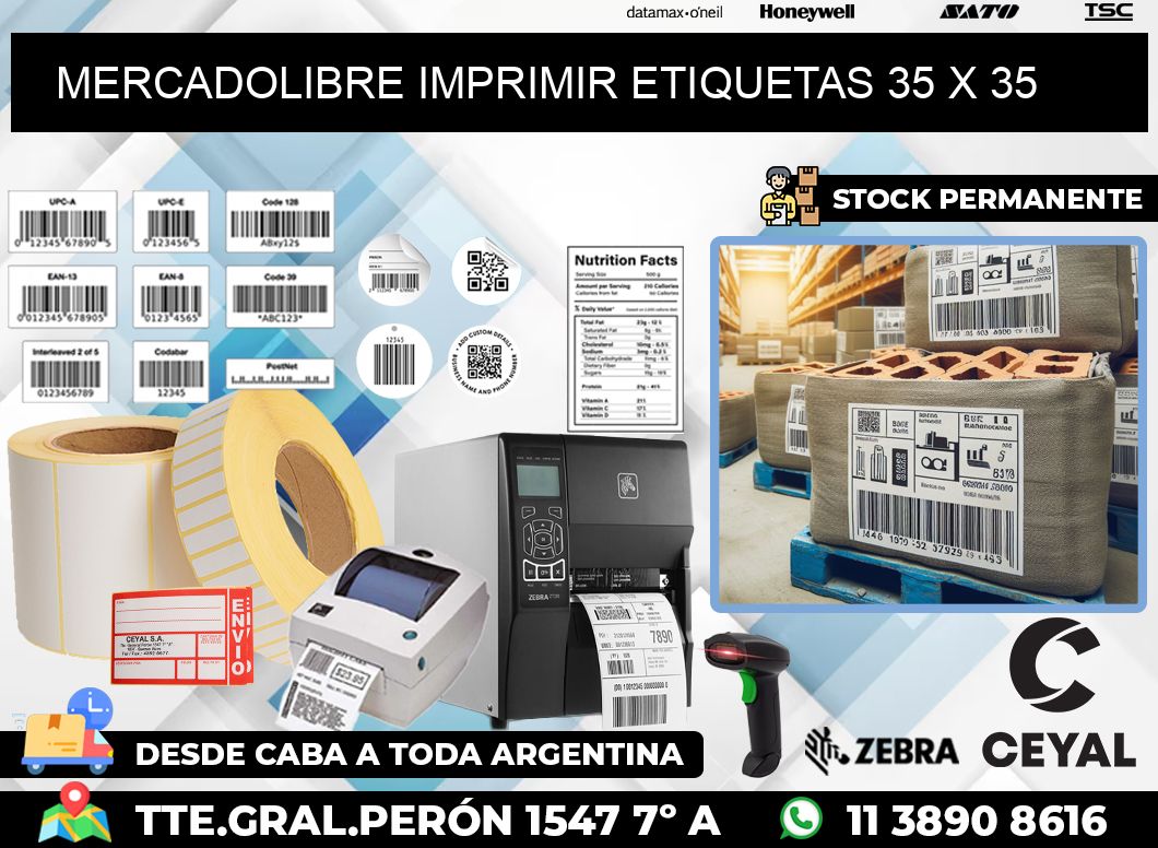 MERCADOLIBRE IMPRIMIR ETIQUETAS 35 x 35