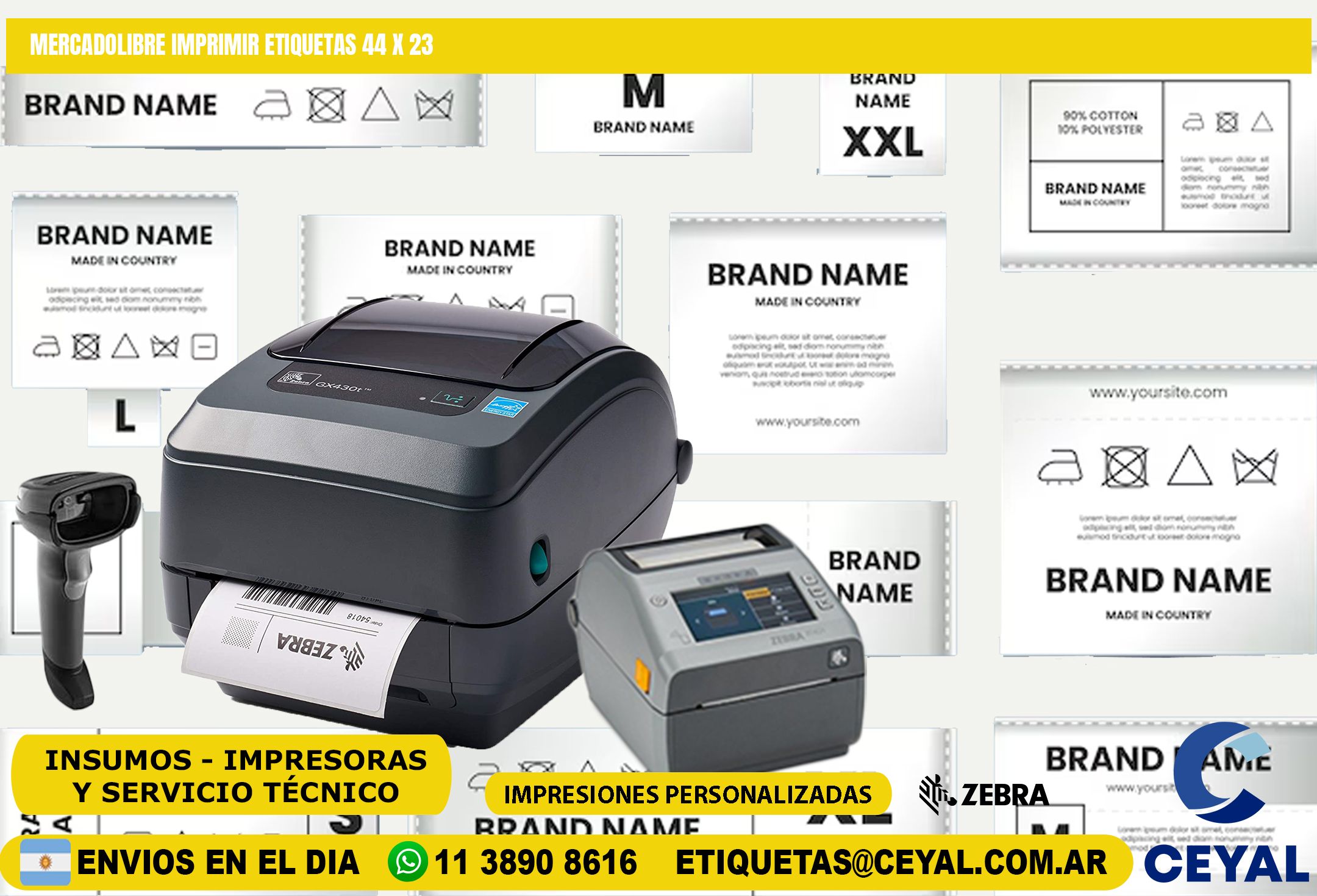 MERCADOLIBRE IMPRIMIR ETIQUETAS 44 x 23