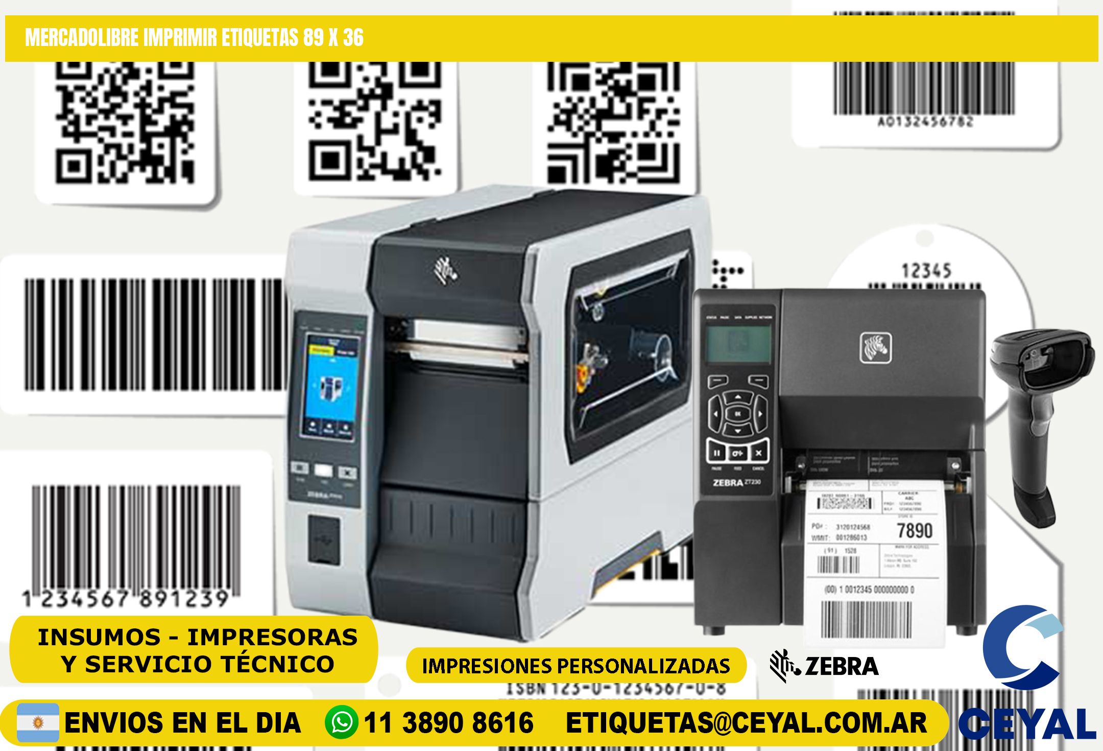MERCADOLIBRE IMPRIMIR ETIQUETAS 89 x 36