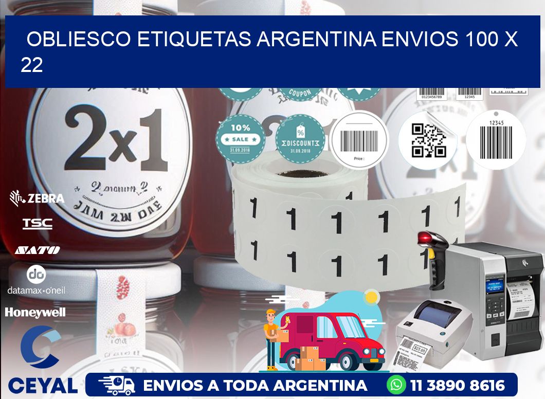 OBLIESCO ETIQUETAS ARGENTINA ENVIOS 100 x 22