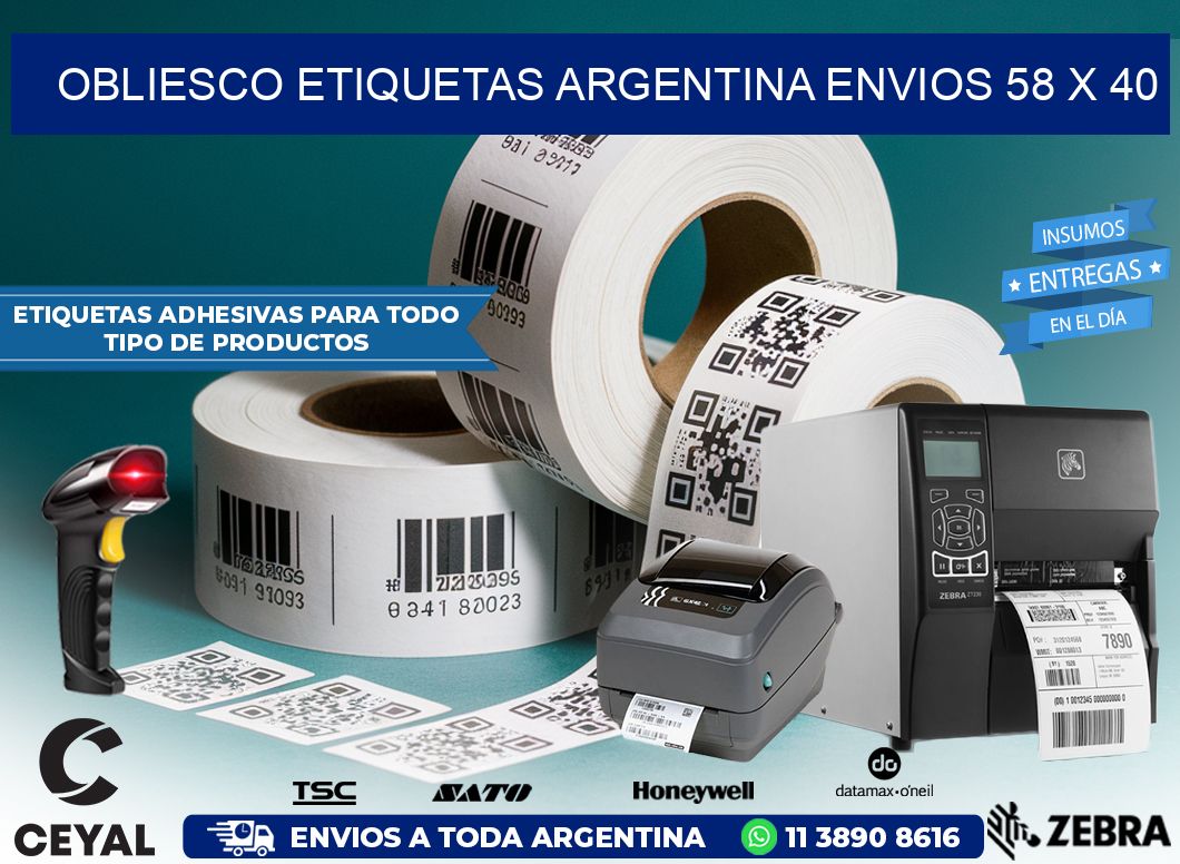OBLIESCO ETIQUETAS ARGENTINA ENVIOS 58 x 40