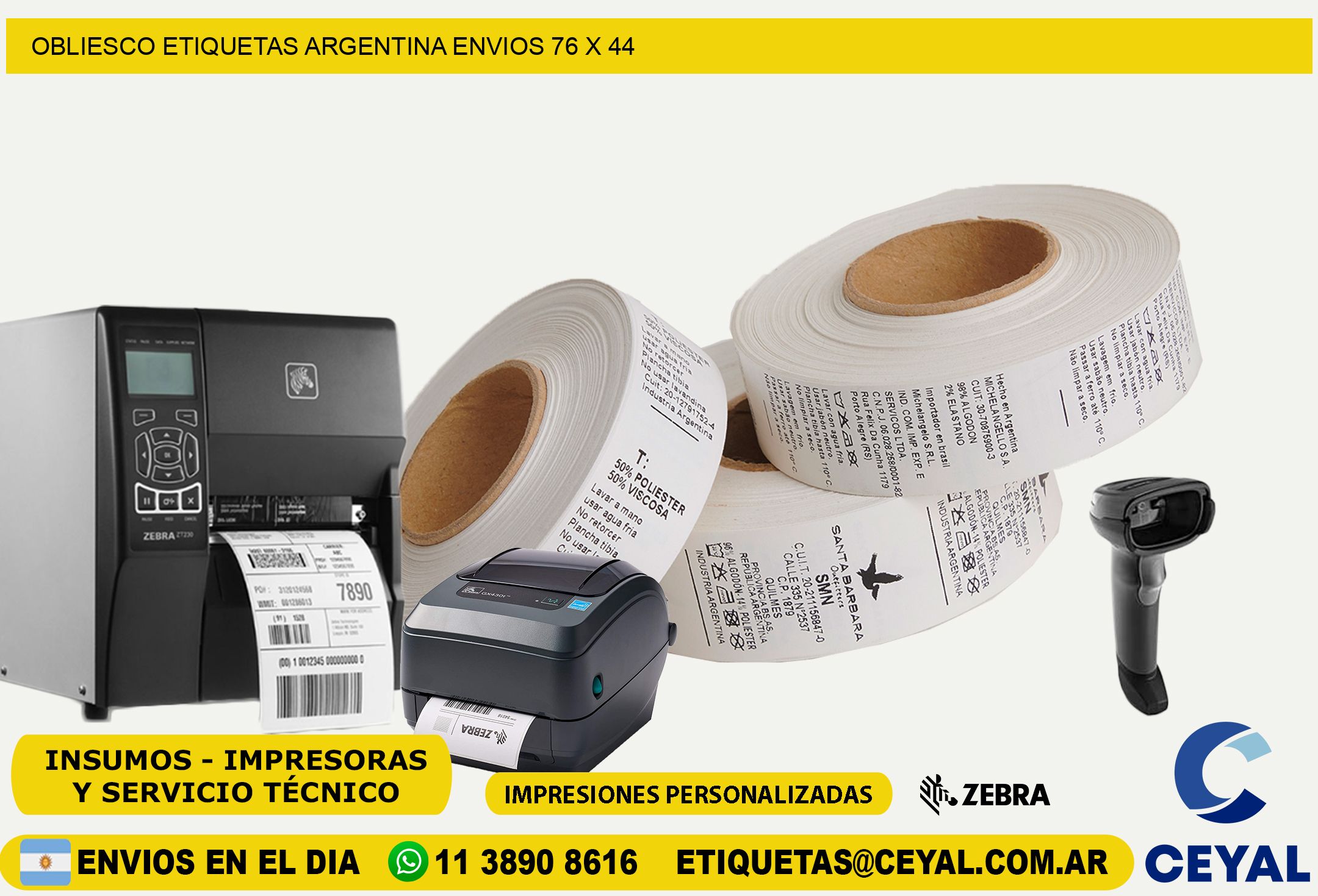 OBLIESCO ETIQUETAS ARGENTINA ENVIOS 76 x 44