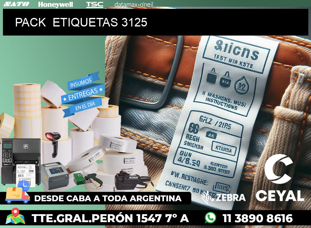 PACK ETIQUETAS 3125