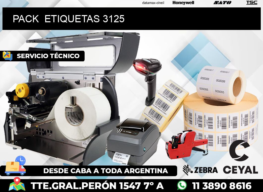 PACK ETIQUETAS 3125