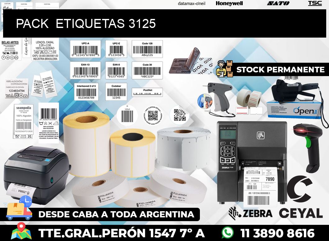 PACK ETIQUETAS 3125