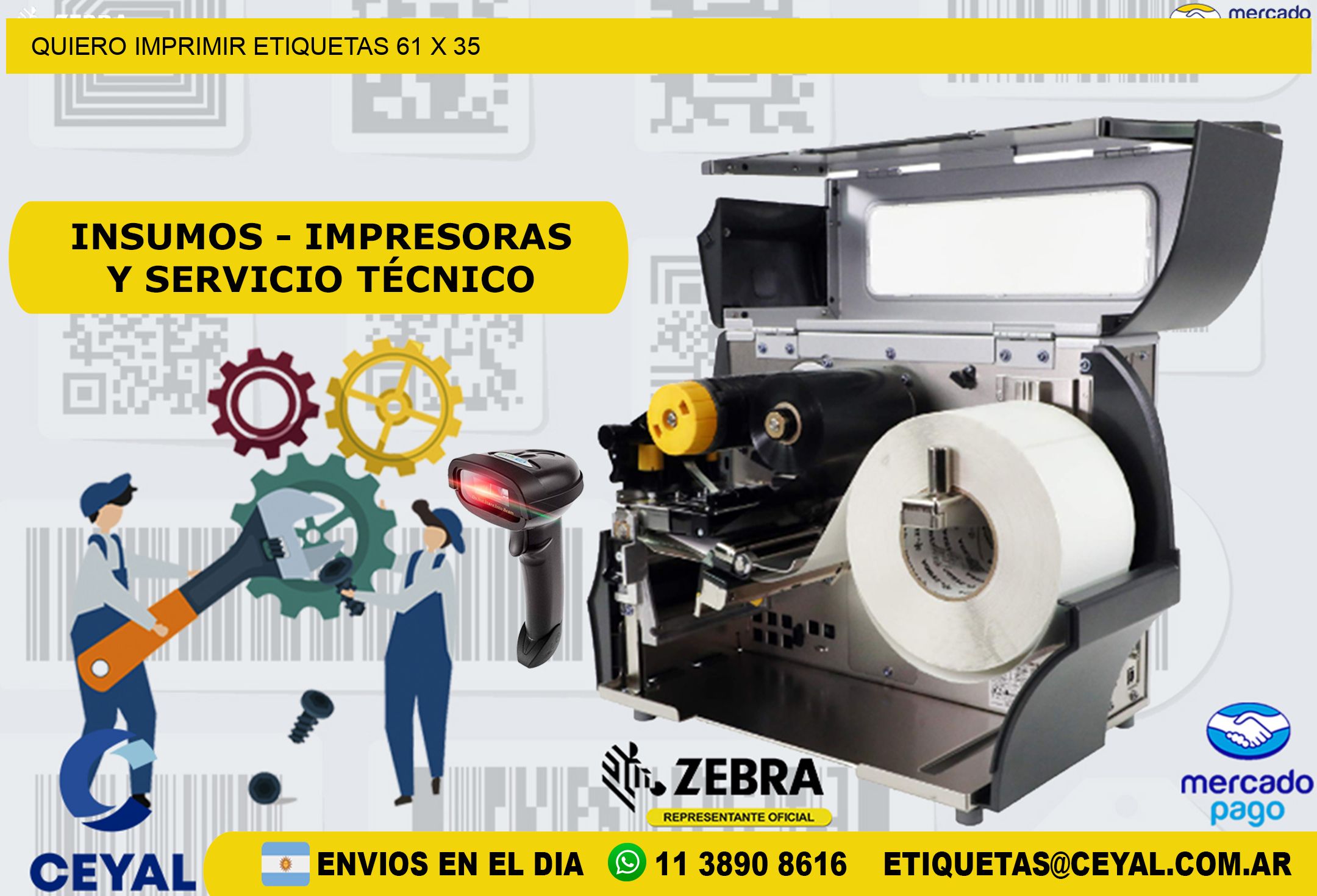 QUIERO IMPRIMIR ETIQUETAS 61 x 35