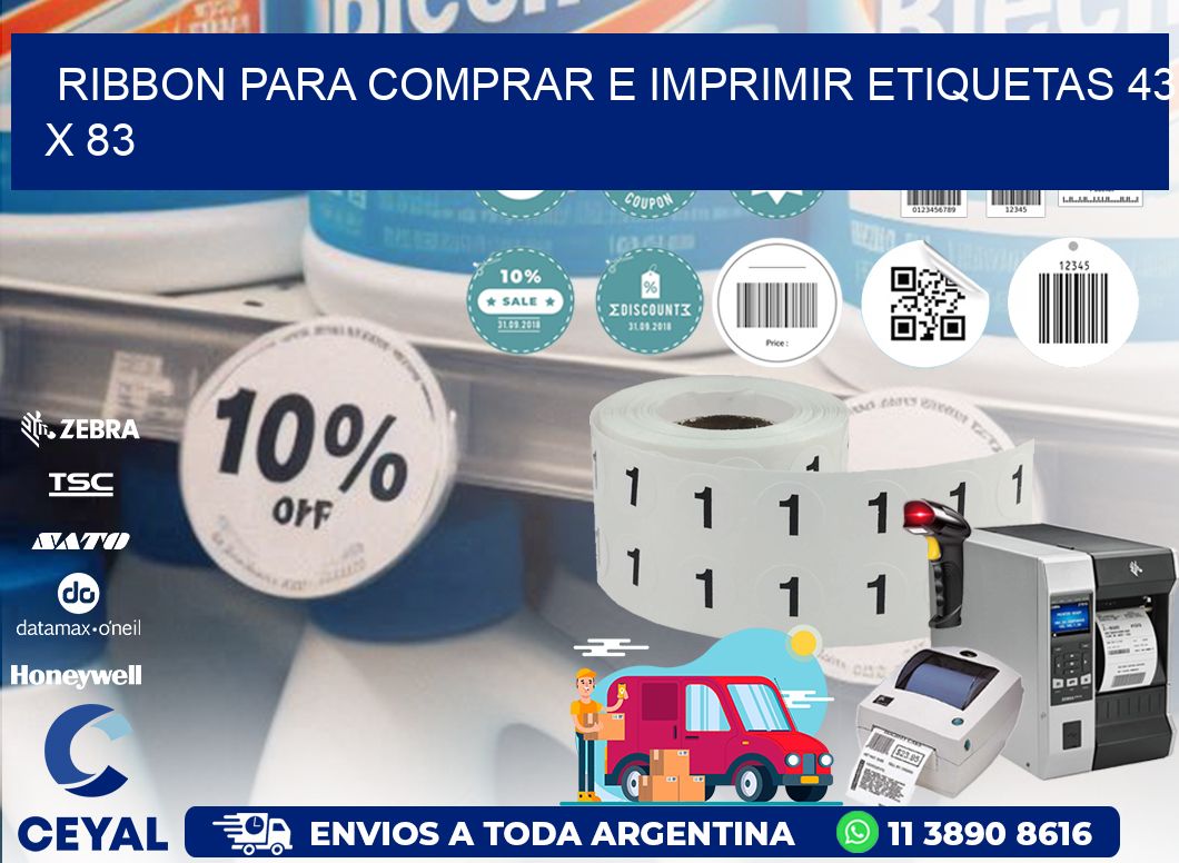 RIBBON PARA COMPRAR E IMPRIMIR ETIQUETAS 43 x 83