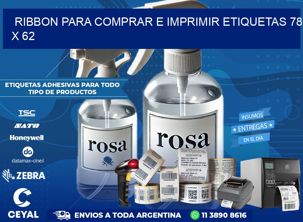 RIBBON PARA COMPRAR E IMPRIMIR ETIQUETAS 78 x 62
