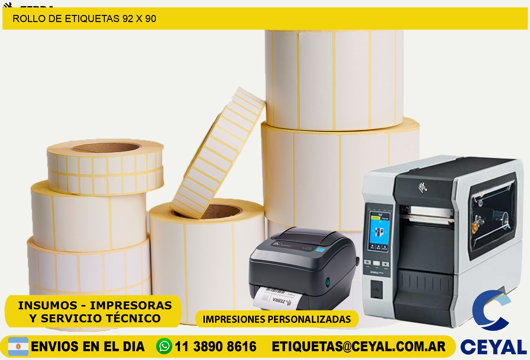 ROLLO DE ETIQUETAS 92 x 90
