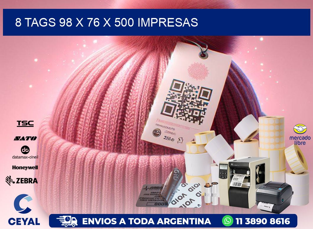 8 TAGS 98 x 76 X 500 IMPRESAS