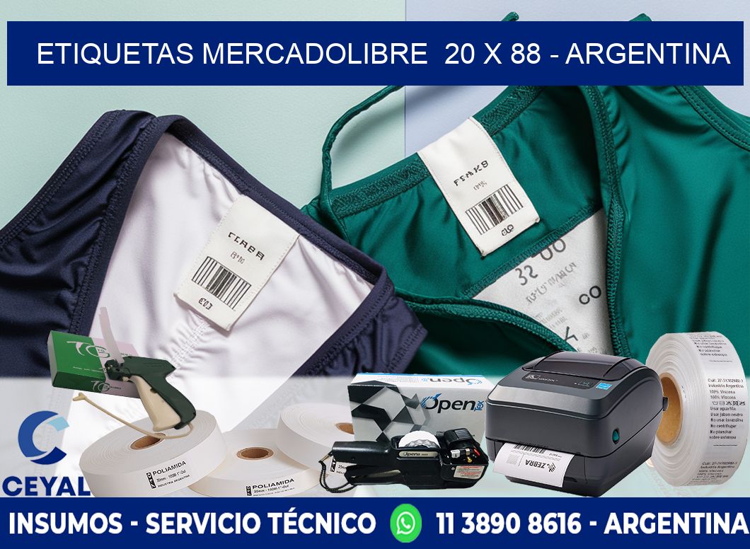 ETIQUETAS MERCADOLIBRE 20 x 88 - ARGENTINA