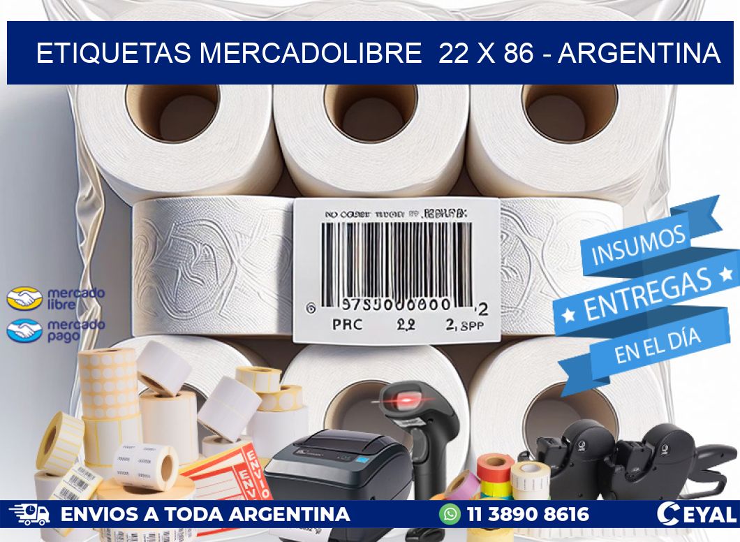 ETIQUETAS MERCADOLIBRE 22 x 86 - ARGENTINA