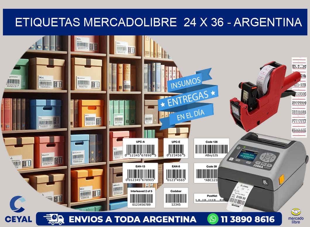 ETIQUETAS MERCADOLIBRE 24 x 36 - ARGENTINA