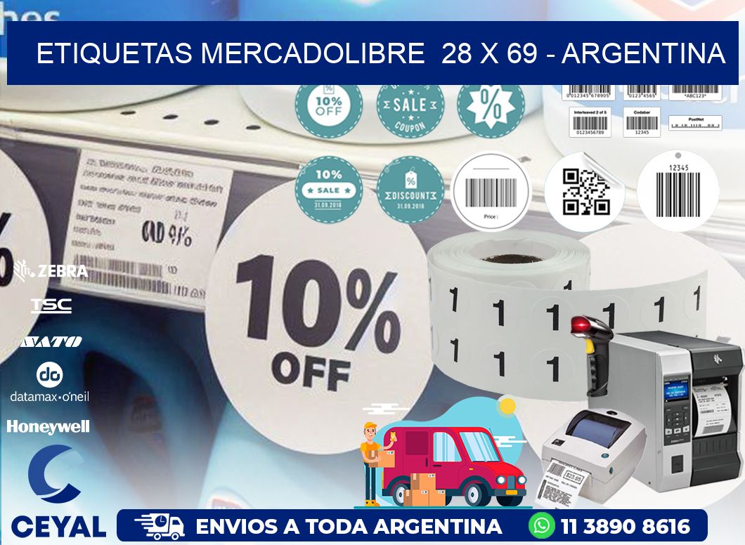 ETIQUETAS MERCADOLIBRE 28 x 69 - ARGENTINA