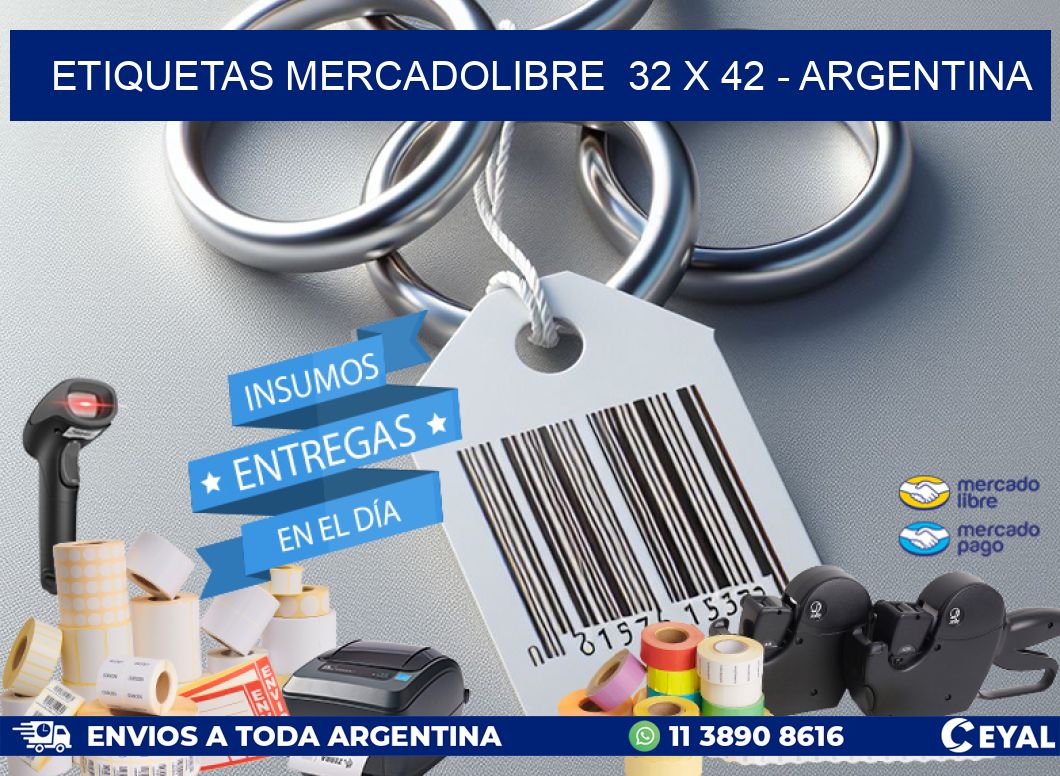 ETIQUETAS MERCADOLIBRE 32 x 42 - ARGENTINA