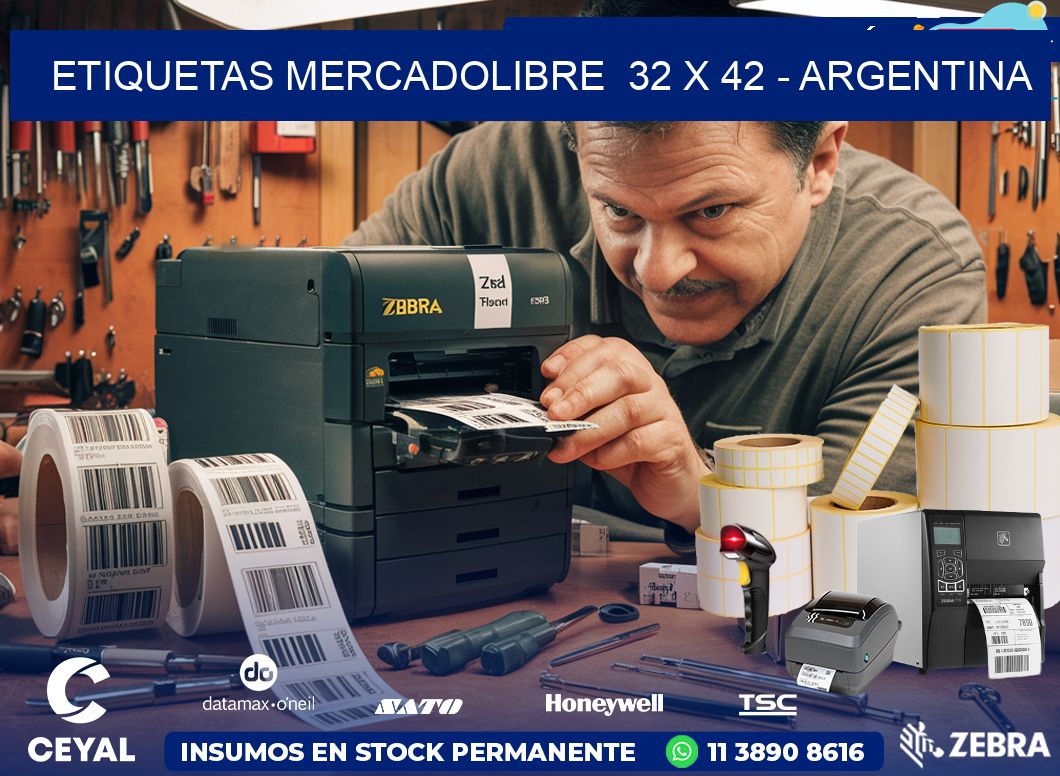 ETIQUETAS MERCADOLIBRE 32 x 42 - ARGENTINA