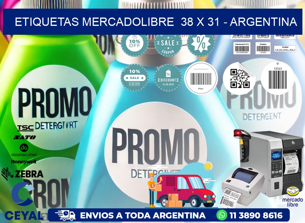 ETIQUETAS MERCADOLIBRE 38 x 31 - ARGENTINA