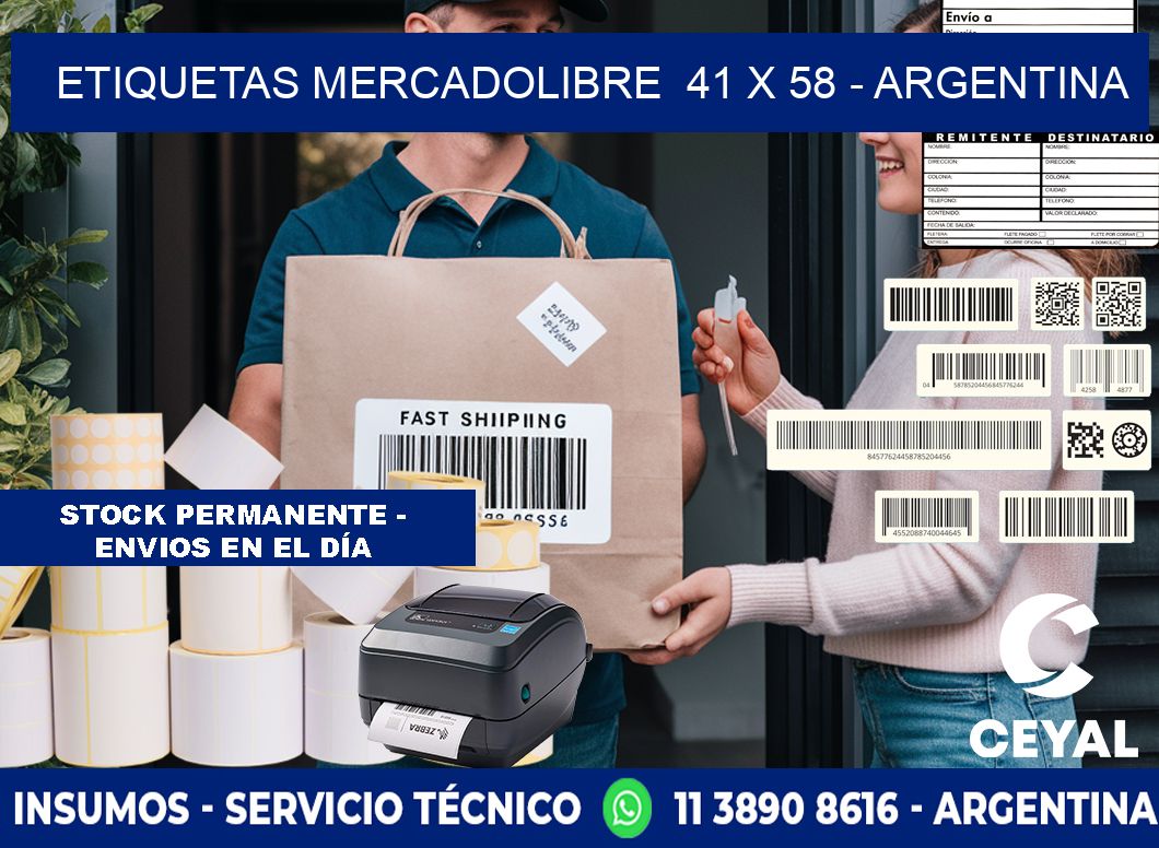 ETIQUETAS MERCADOLIBRE 41 x 58 - ARGENTINA