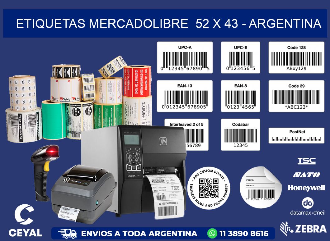 ETIQUETAS MERCADOLIBRE 52 x 43 - ARGENTINA