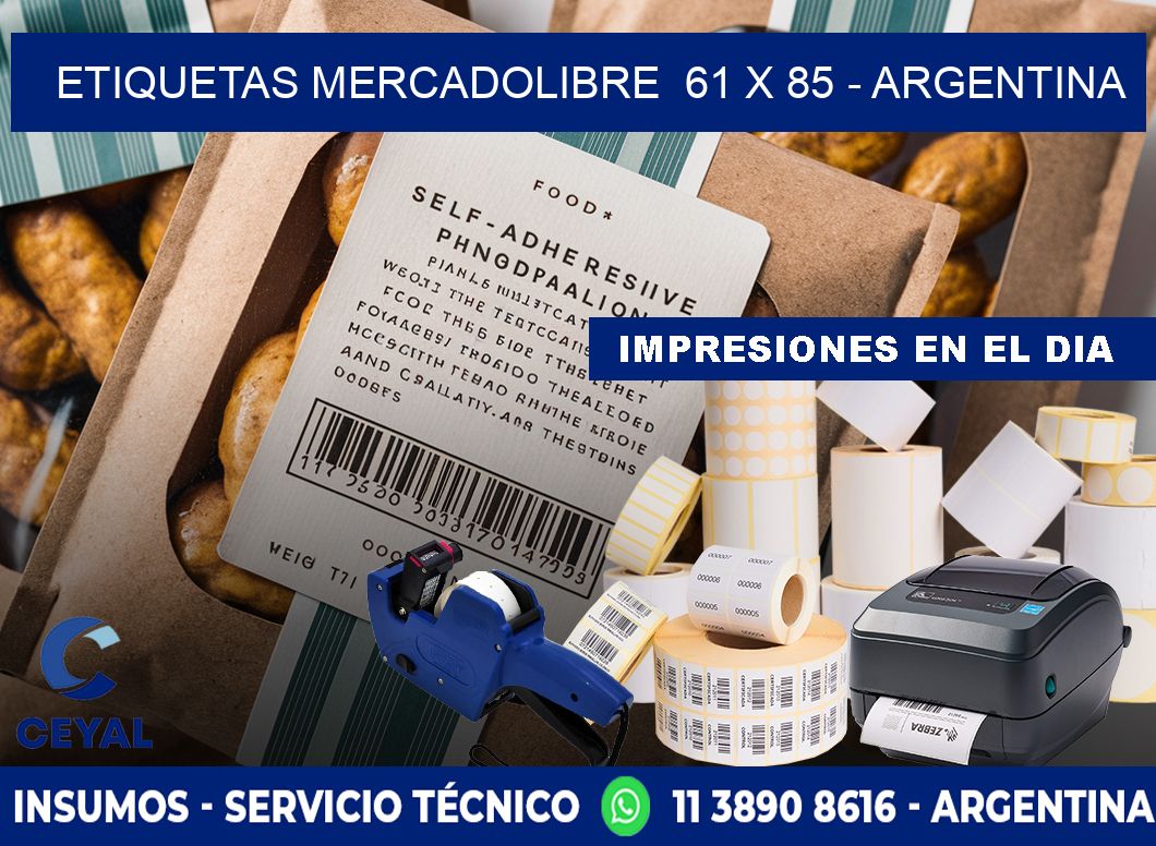 ETIQUETAS MERCADOLIBRE 61 x 85 - ARGENTINA