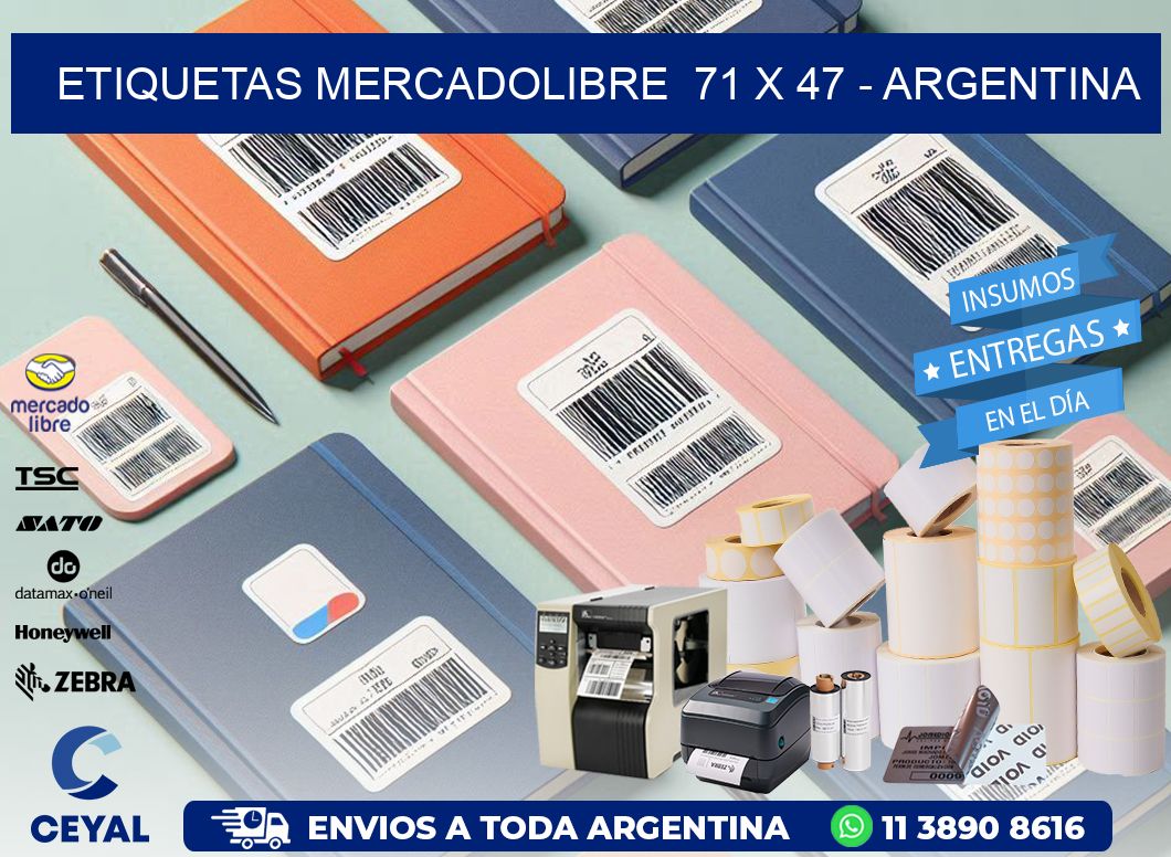 ETIQUETAS MERCADOLIBRE 71 x 47 - ARGENTINA