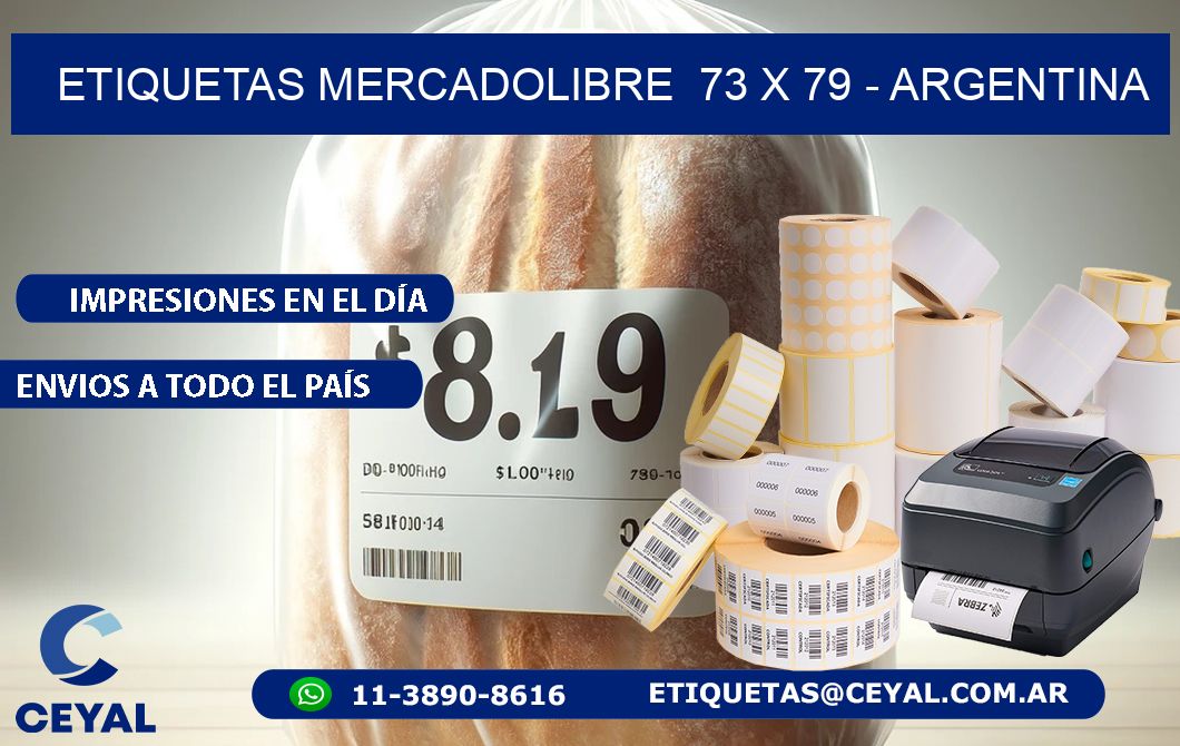ETIQUETAS MERCADOLIBRE 73 x 79 - ARGENTINA