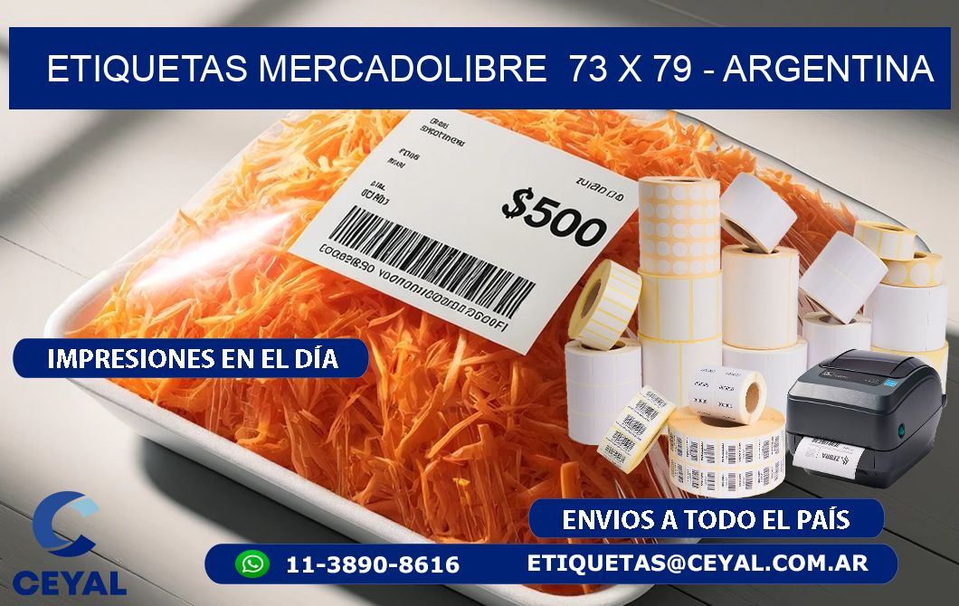 ETIQUETAS MERCADOLIBRE 73 x 79 - ARGENTINA