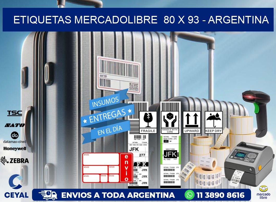 ETIQUETAS MERCADOLIBRE 80 x 93 - ARGENTINA