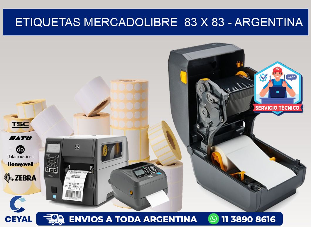 ETIQUETAS MERCADOLIBRE 83 x 83 - ARGENTINA