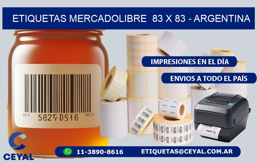ETIQUETAS MERCADOLIBRE 83 x 83 - ARGENTINA