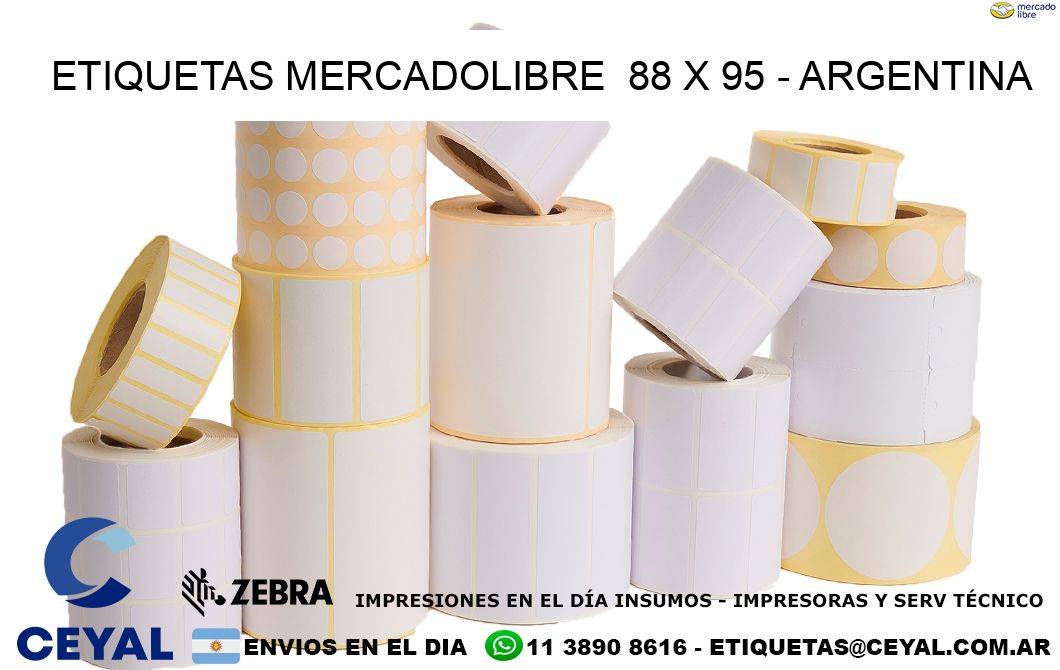 ETIQUETAS MERCADOLIBRE 88 x 95 - ARGENTINA