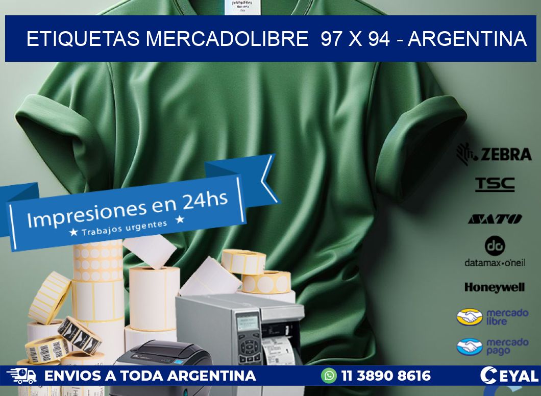 ETIQUETAS MERCADOLIBRE 97 x 94 - ARGENTINA