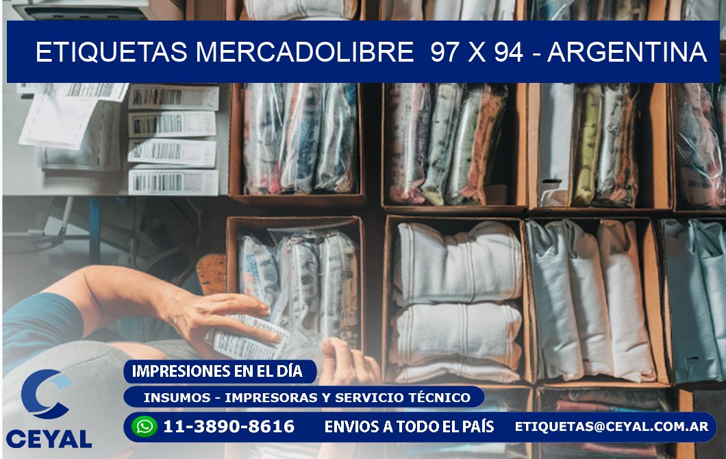 ETIQUETAS MERCADOLIBRE 97 x 94 - ARGENTINA