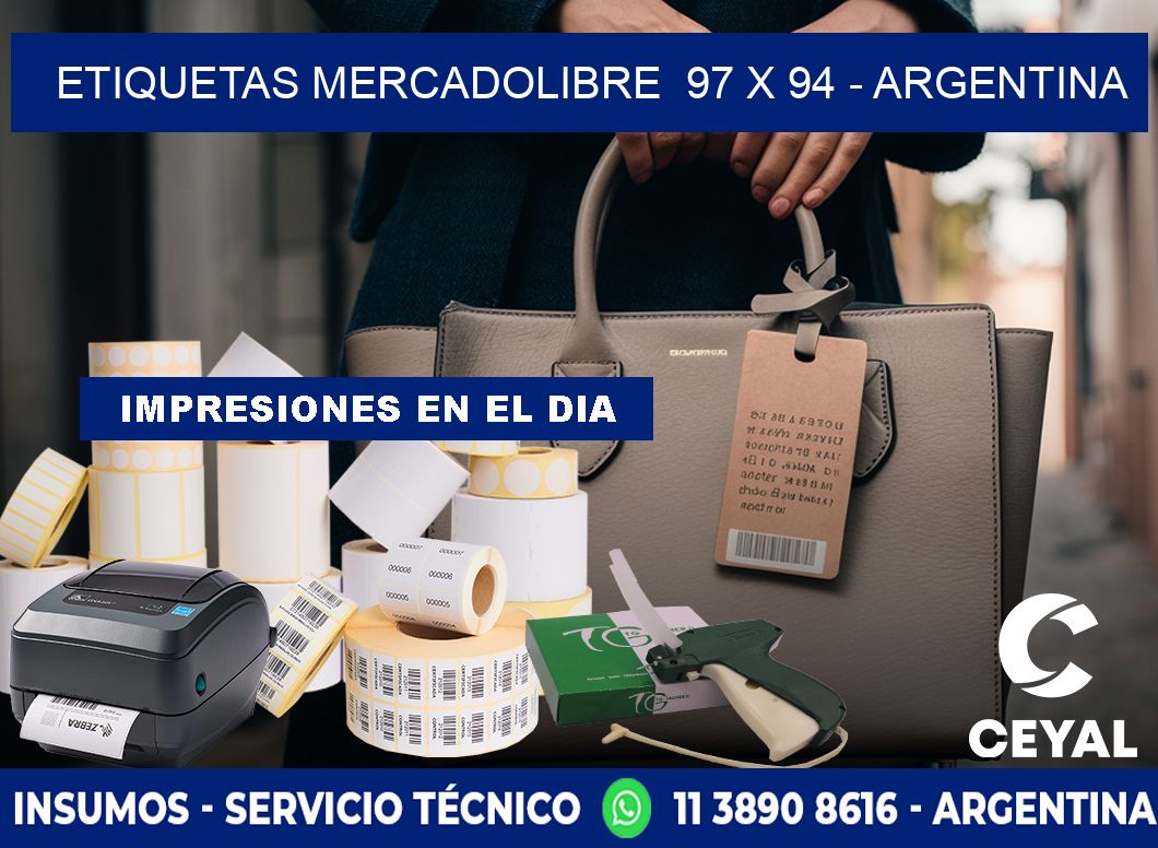 ETIQUETAS MERCADOLIBRE 97 x 94 - ARGENTINA