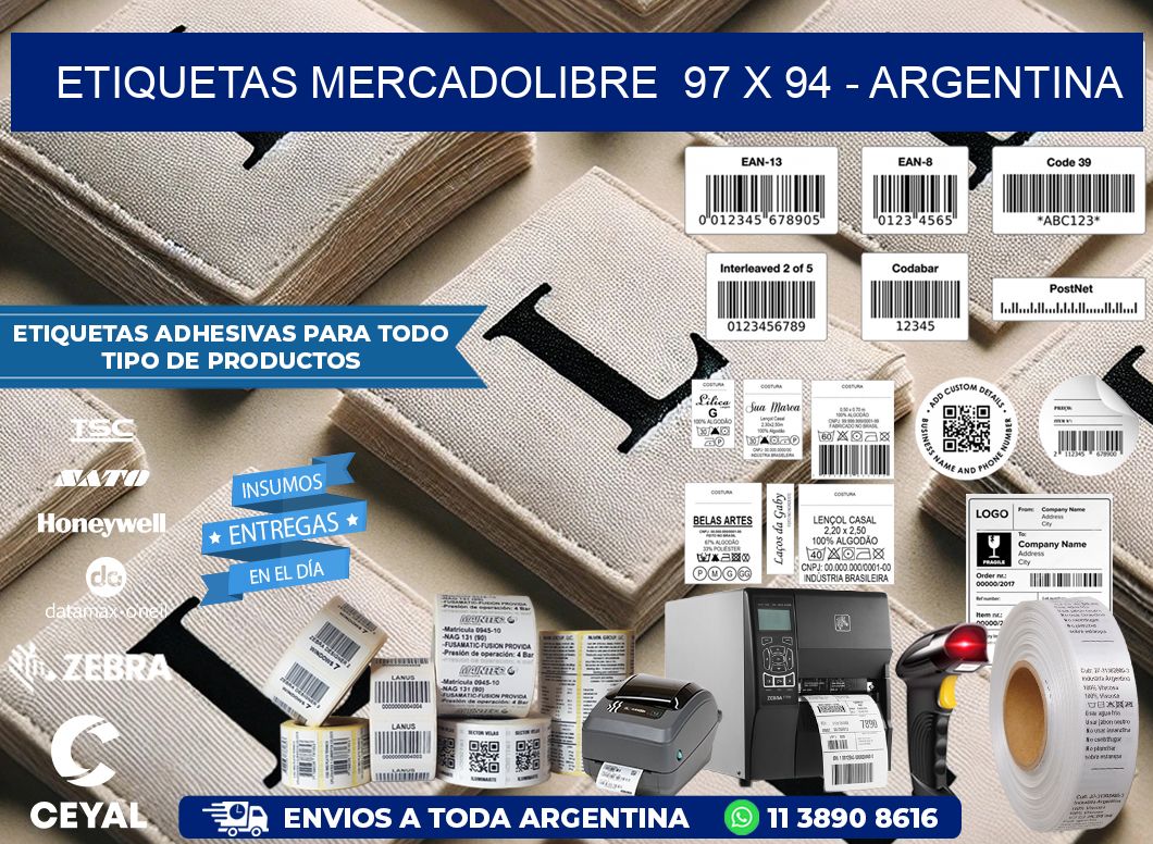 ETIQUETAS MERCADOLIBRE 97 x 94 - ARGENTINA
