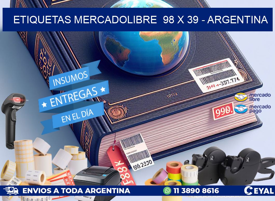 ETIQUETAS MERCADOLIBRE 98 x 39 - ARGENTINA