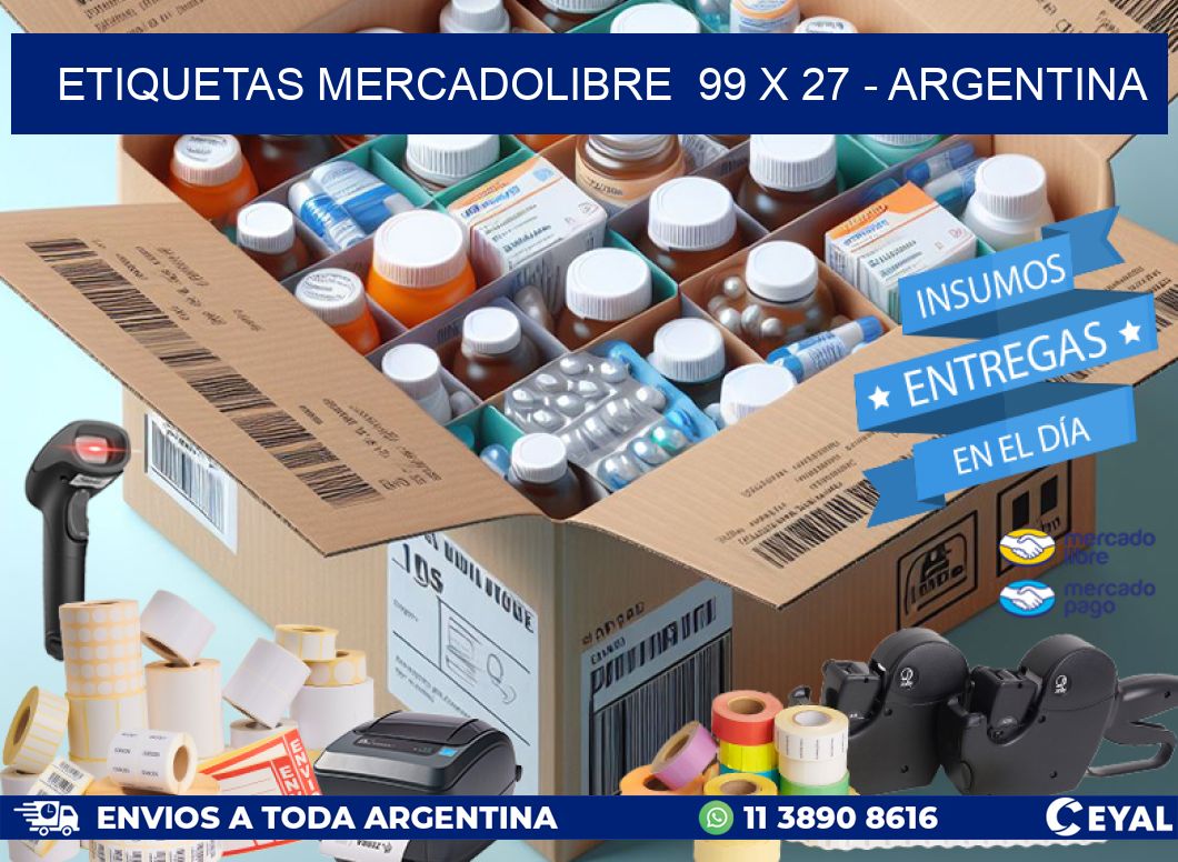 ETIQUETAS MERCADOLIBRE 99 x 27 - ARGENTINA