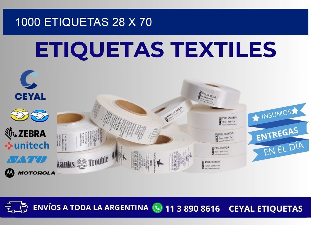 1000 ETIQUETAS 28 x 70