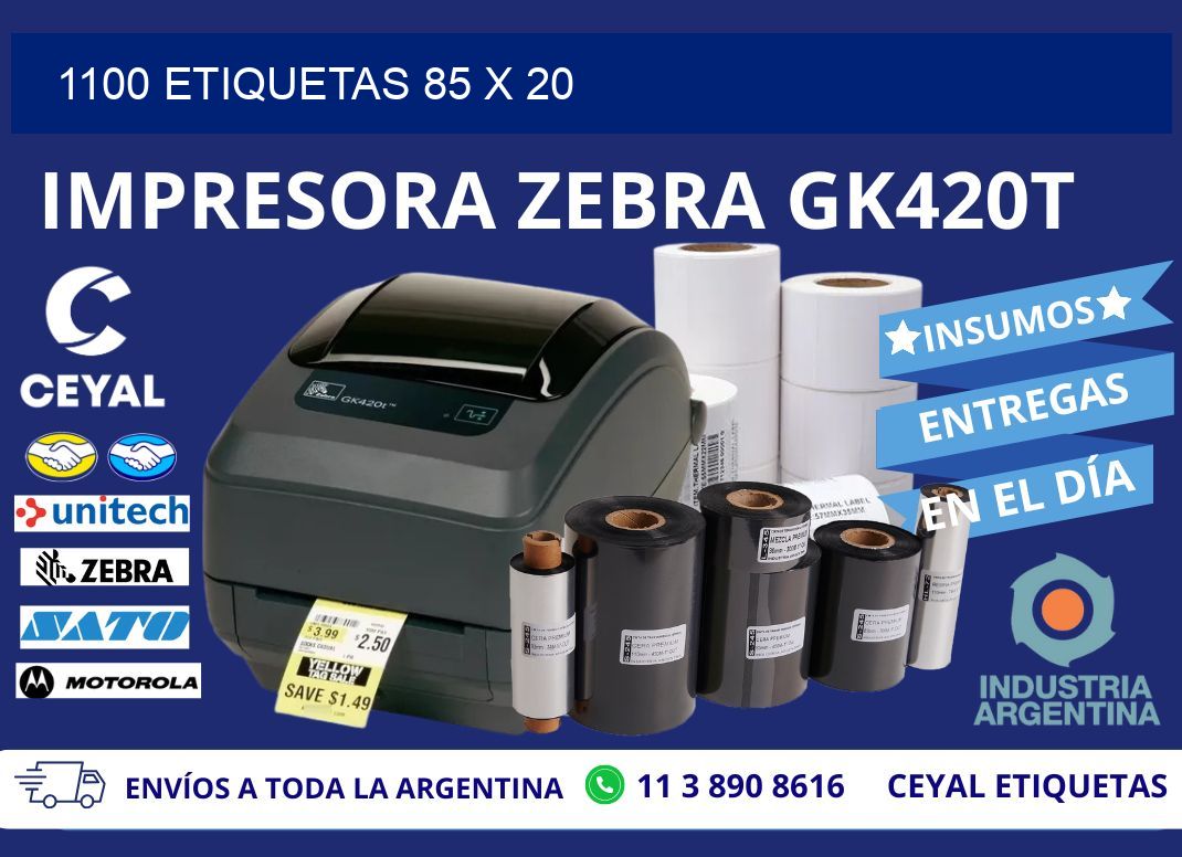 1100 ETIQUETAS 85 x 20