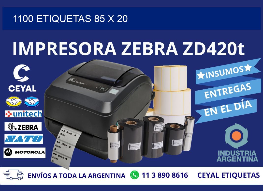 1100 ETIQUETAS 85 x 20