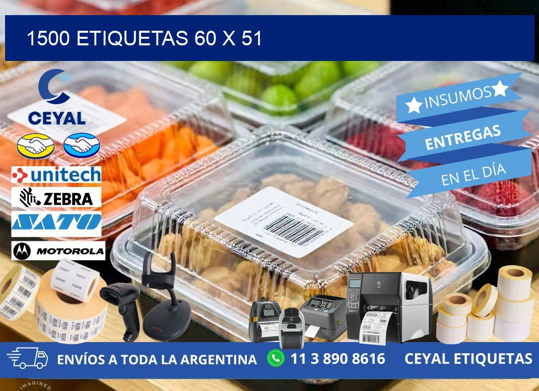 1500 ETIQUETAS 60 x 51