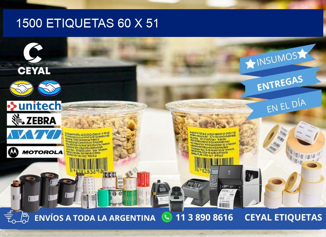 1500 ETIQUETAS 60 x 51