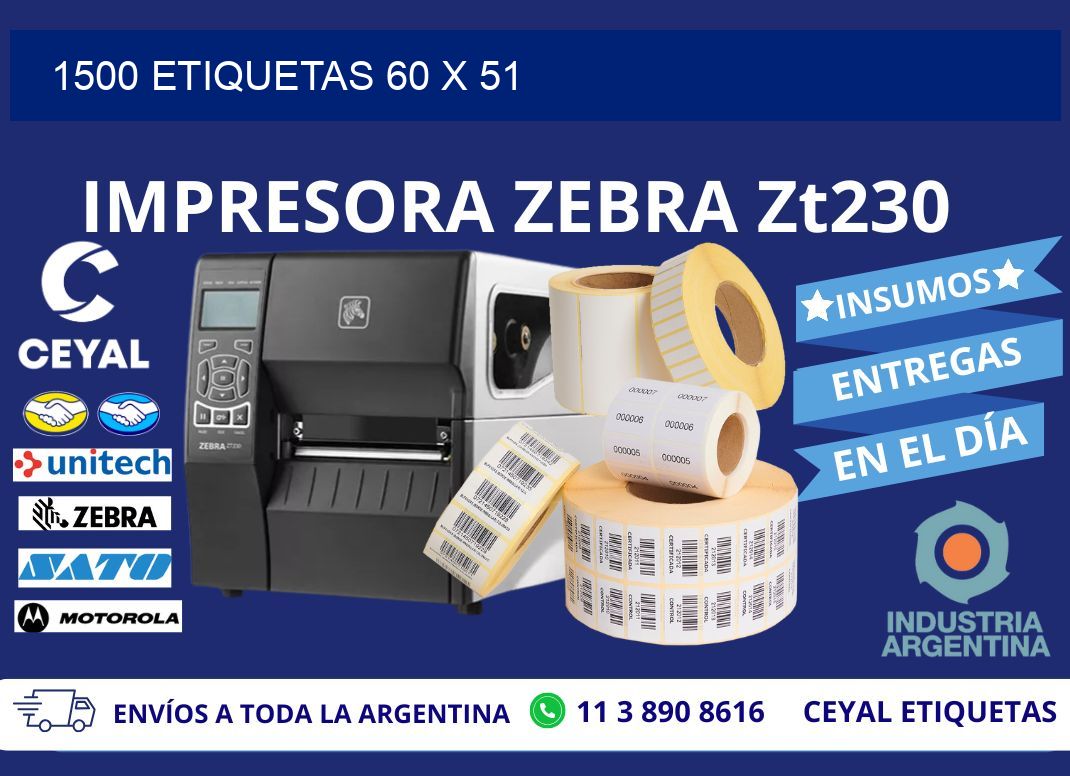 1500 ETIQUETAS 60 x 51
